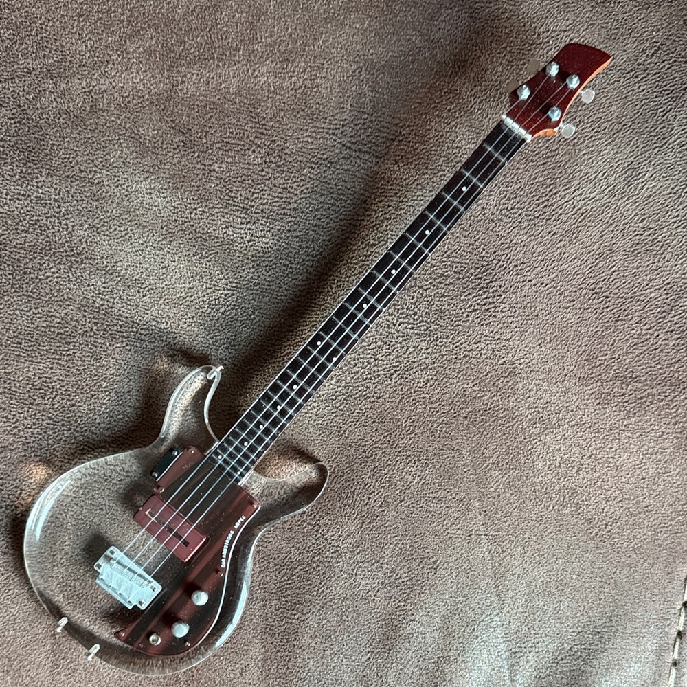Transparent Acrylic Bass Guitar Sculpture w/ stand